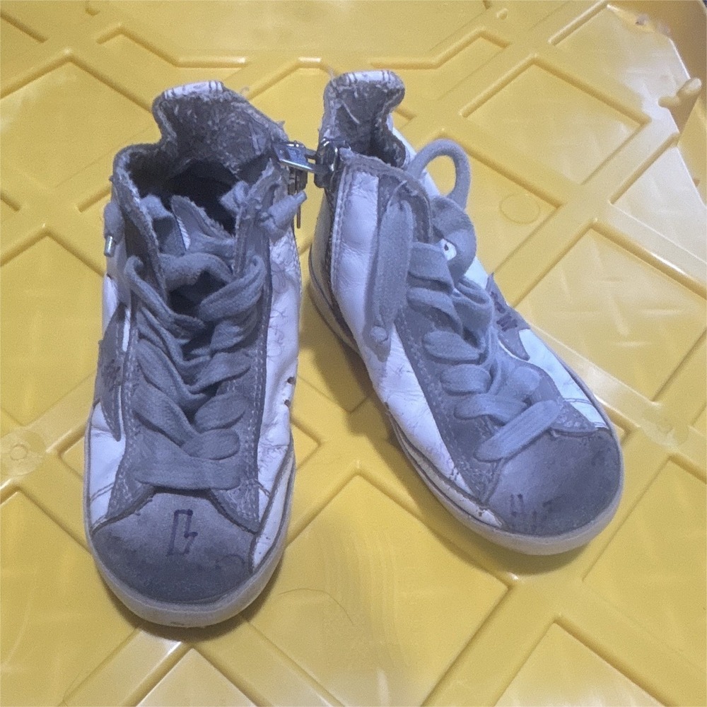 Golden Goose Francy Unisex Kids High-Top Leather Sneakers  size 23 toddler